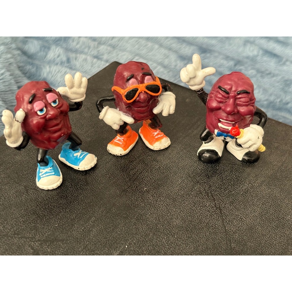 California Raisins Figures Lot of 3 1987 Calrab Vintage Collectible Toys